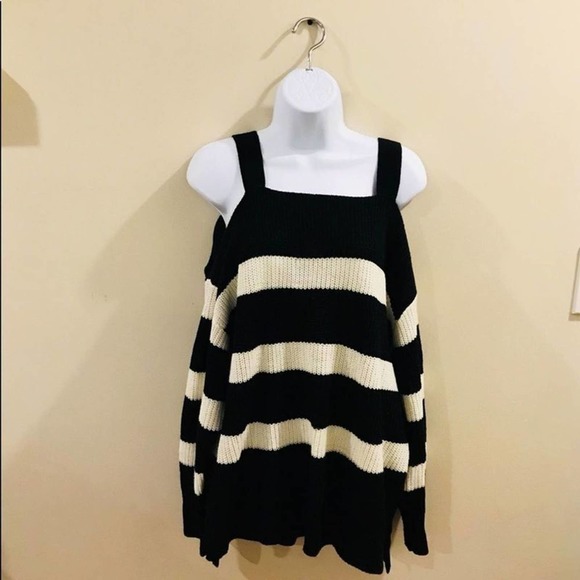 Sanctuary Off The Shoulder Sweater Striped Large - Picture 13 of 13